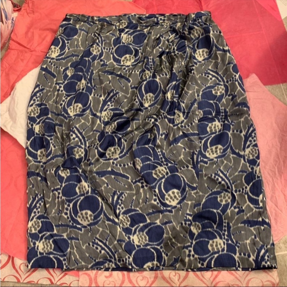 Lafayette 148 Blue gray ikat Skirt Women’s Size 14